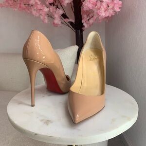 Christian Louboutin Nude Patent Leather Pumps